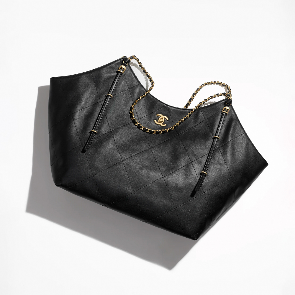 NIGO Chanel Maxi Shopping Bag Calfskin Gold-tone #nigo336627