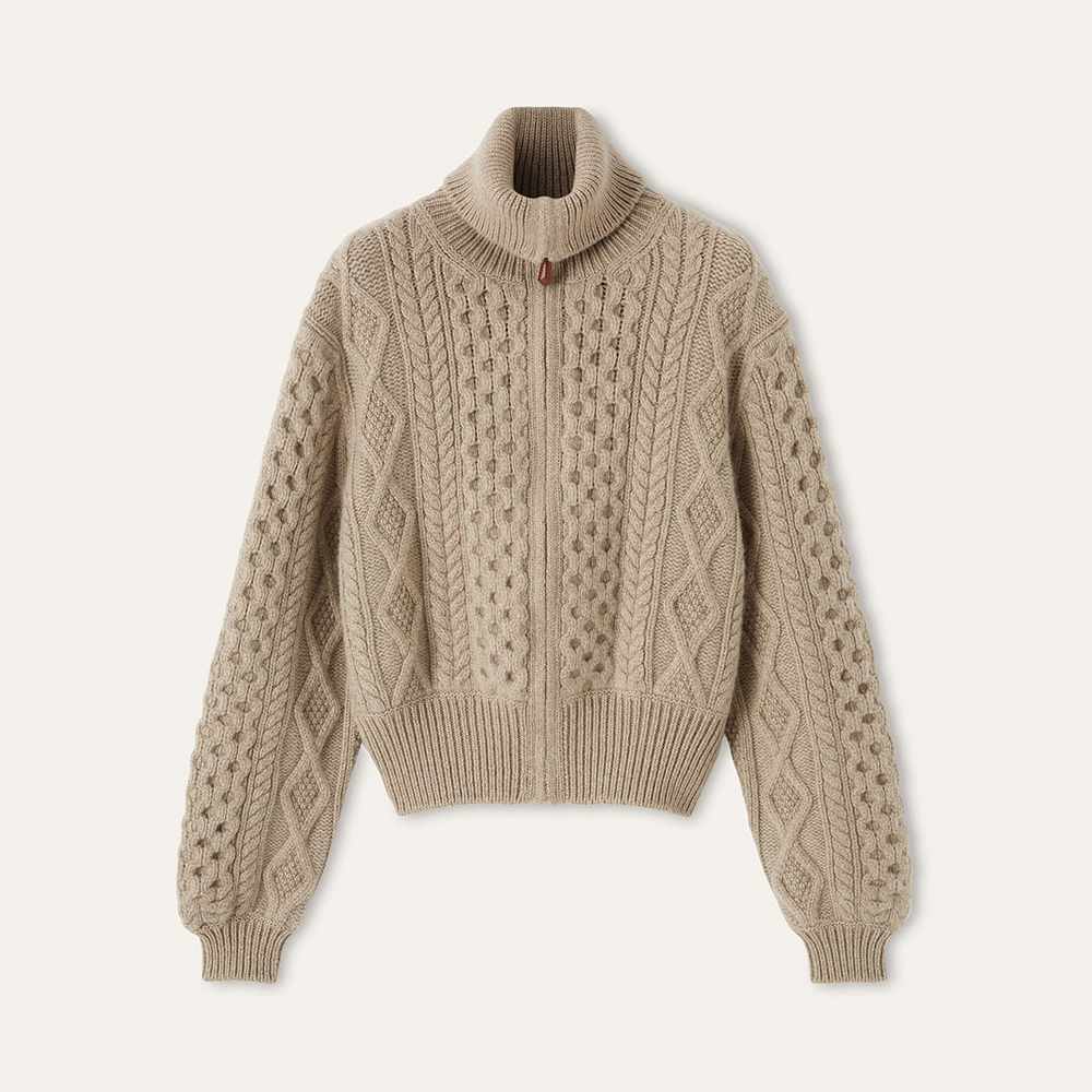 NIGO Loro Piana Eyre Cardigan Baby Cashmere Praline BrownMelange #nigo336655
