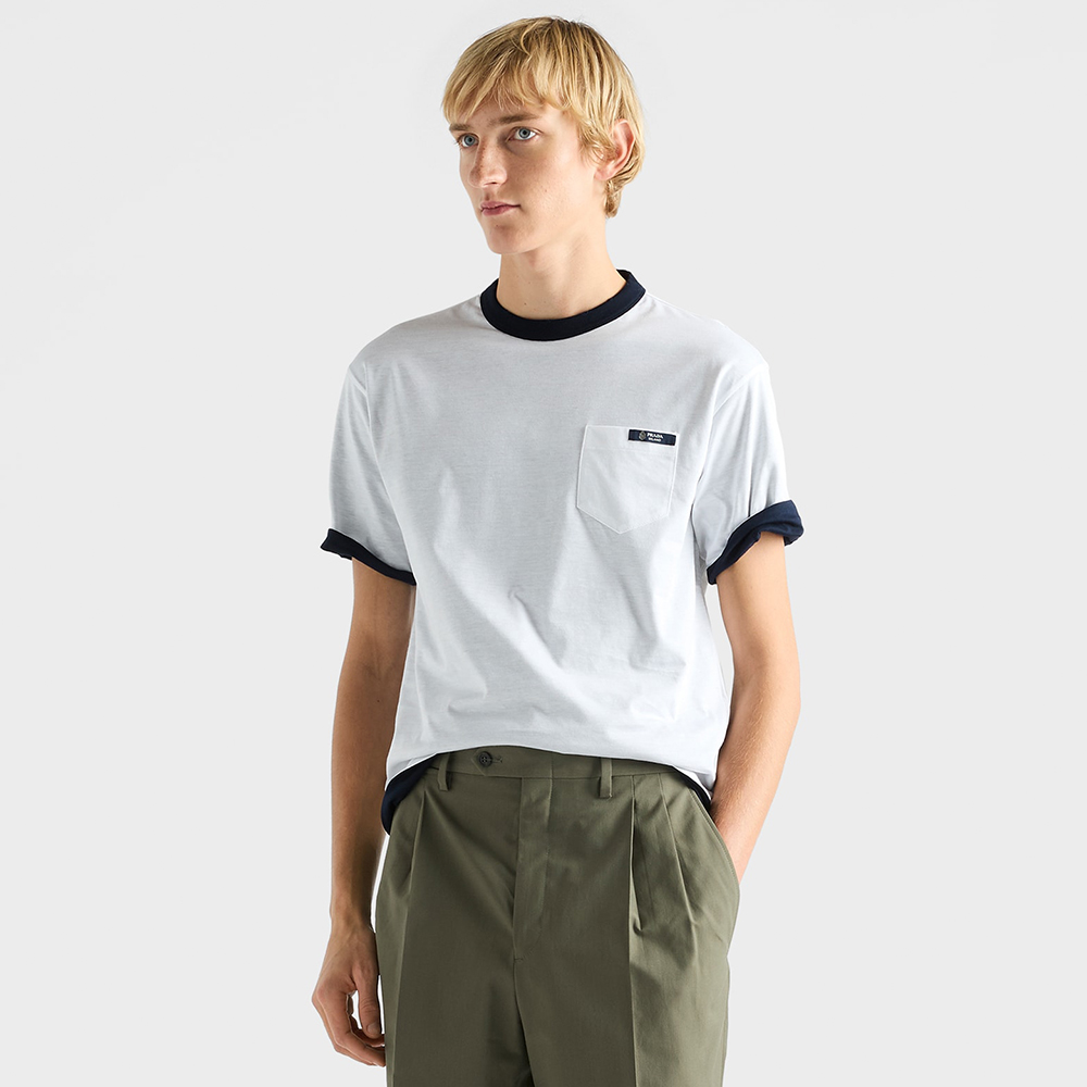 NIGO Prada White navy Blue Reversible Cotton T-shirt #nigo336788