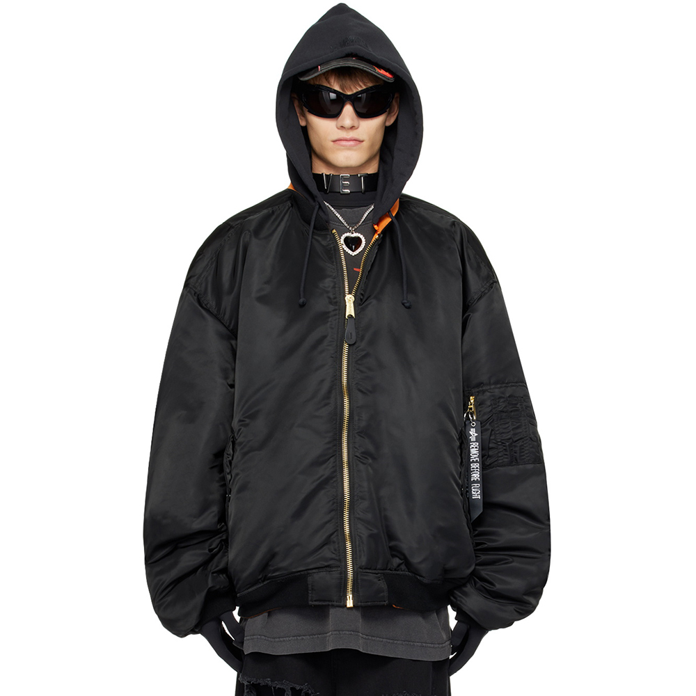 NIGO VETEMENTS Black Alpha Industries Edition Reversible Bomber Jacket #nigo336747