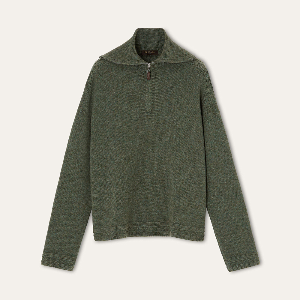NIGO Loro Piana Carezza Sweater Cashmere Green Kelp Melange #nigo336654