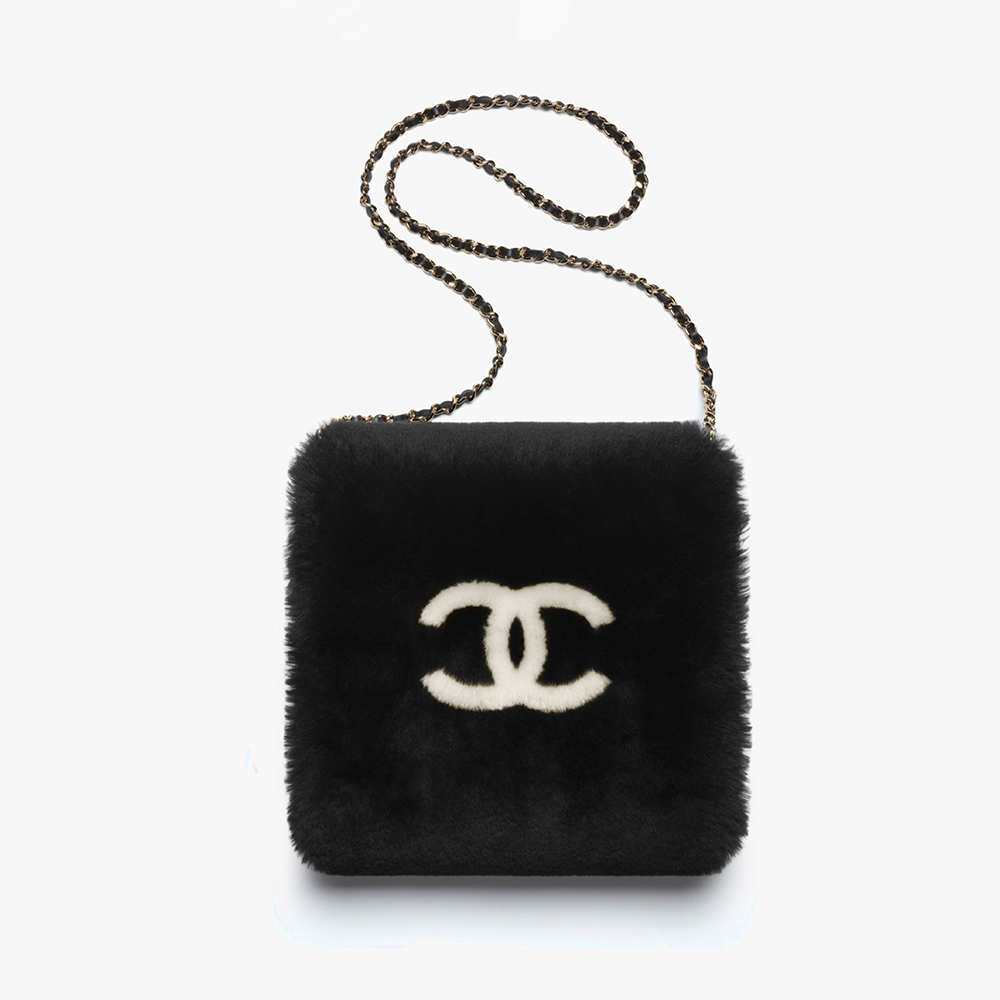 NIGO Chanel Top-quality Version Muff Shearling Lambskin Black Ecru #nigo336792