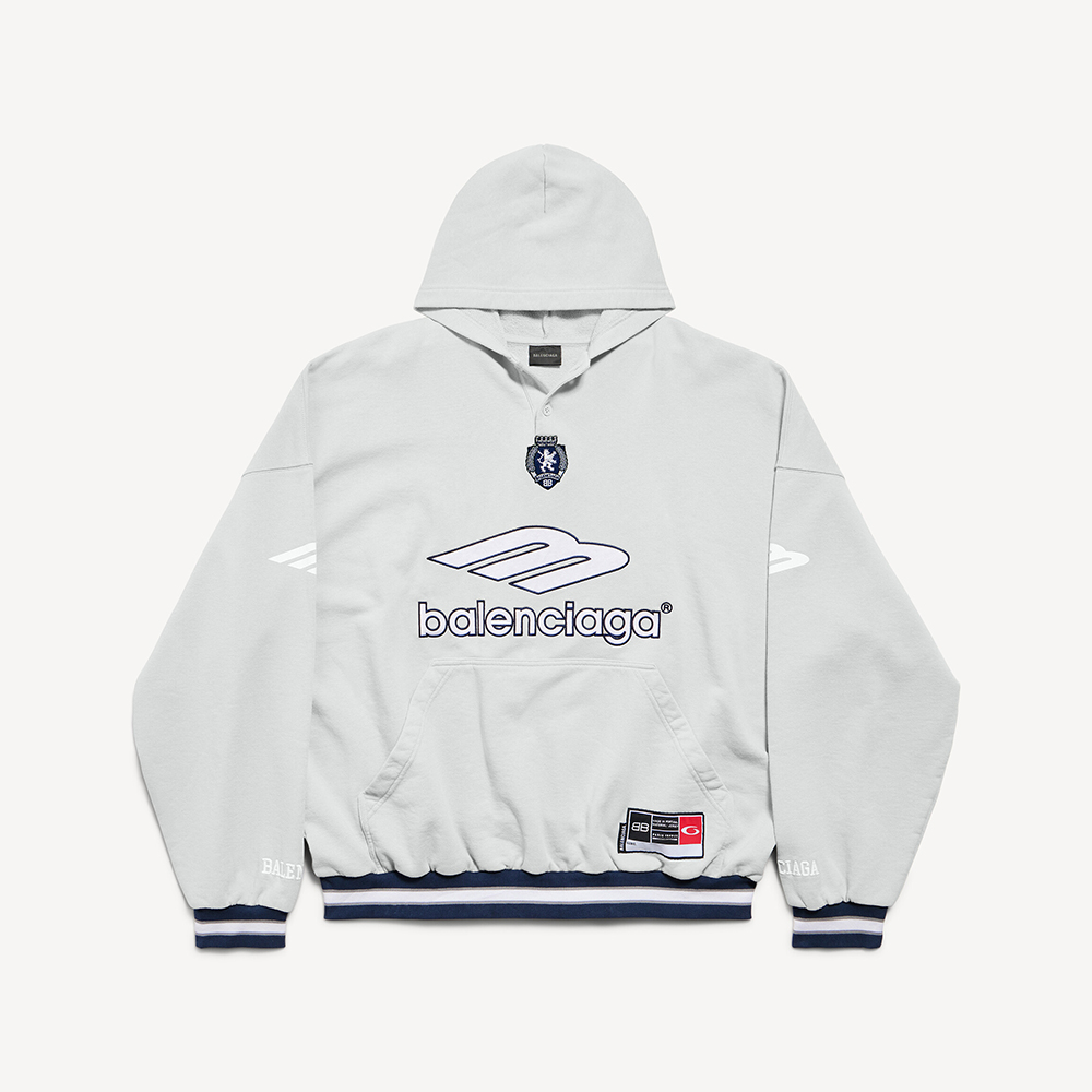 NIGO Balenciaga Top-quality Version Men's 3b Football Polo Hoodie in Grey white #nigo336845