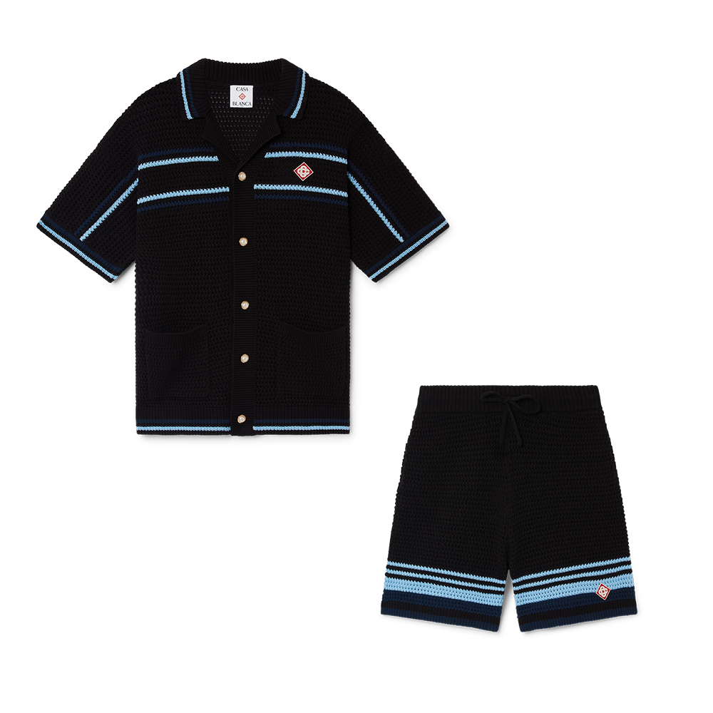 NIGO Casablanca Tennis Cotton Crochet Short Sleeve Shirt Shorts Suit #nigo336882