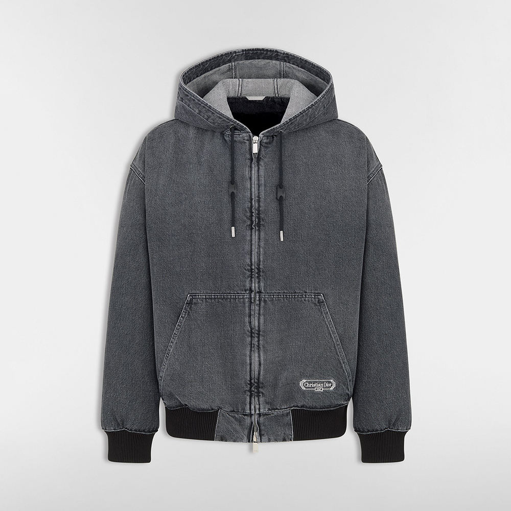 NIGO DIOR CD Box Hooded Blouson Jacket Gray Cotton Twill #nigo336938