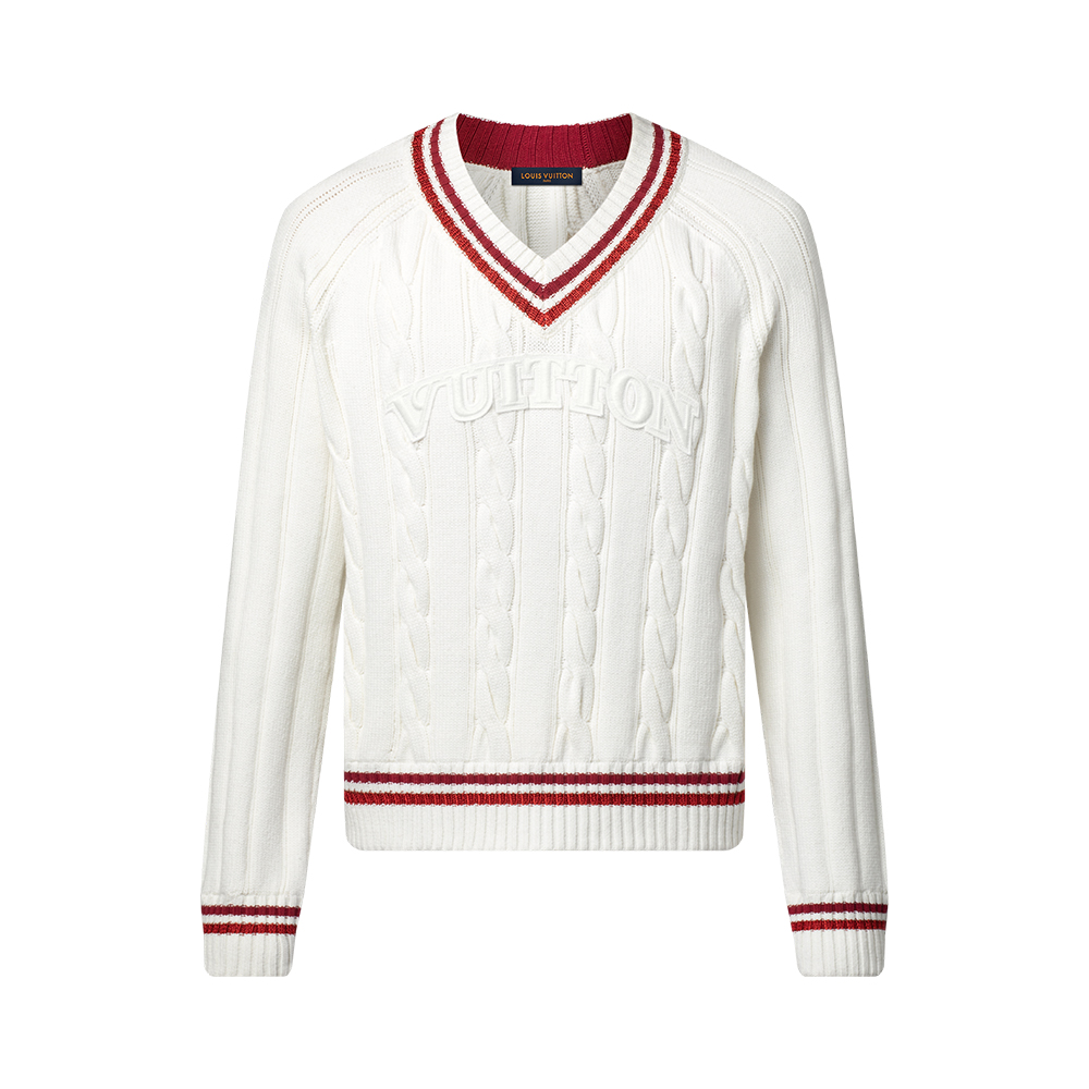 NIGO Louis Vuitton Preppy V-Neck Cable Pullover #nigo337099