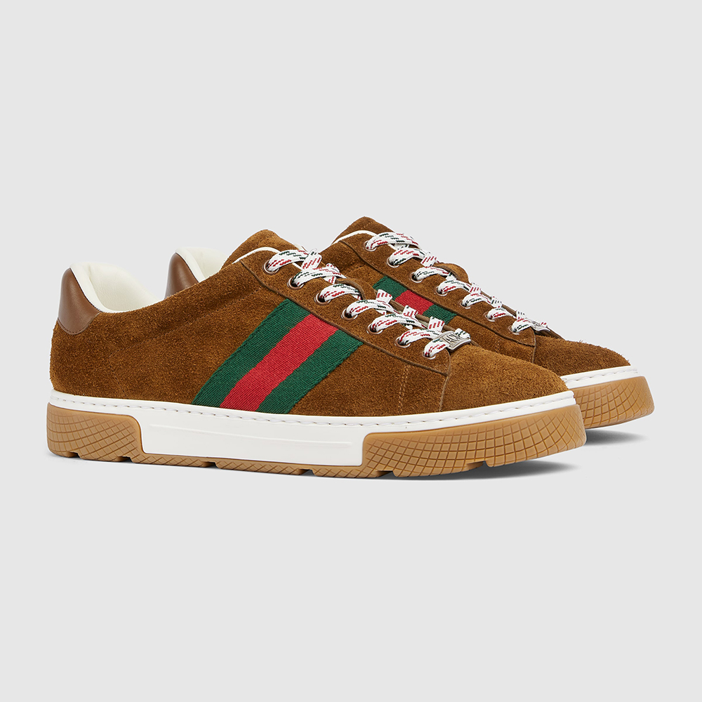 NIGO GUCCI Men's Gucci Ace sneaker with Web suede #nigo337178