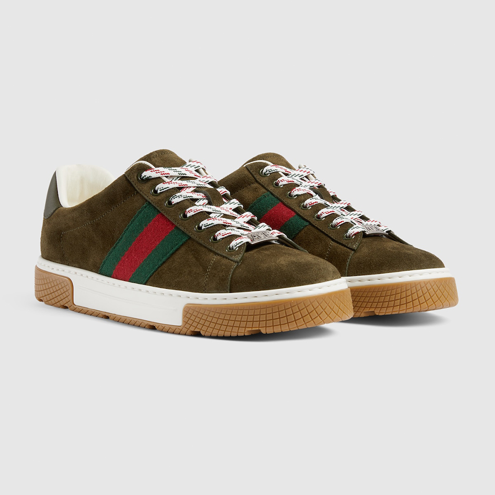 NIGO GUCCI Men's Gucci Ace sneaker with Web suede #nigo337178