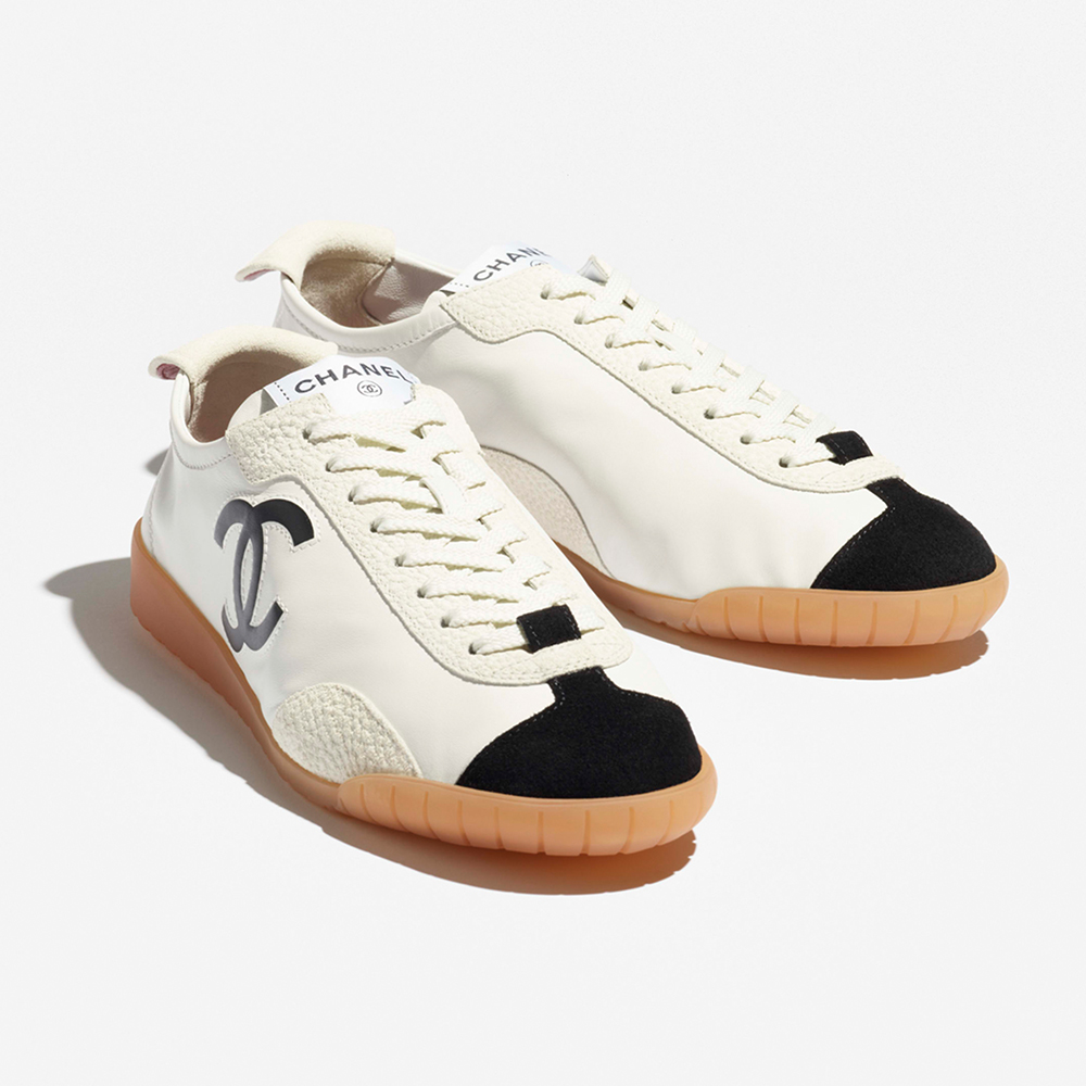 NIGO Chanel Sneakers Calfskin Embossed Suede Calfskin White Black #nigo375474