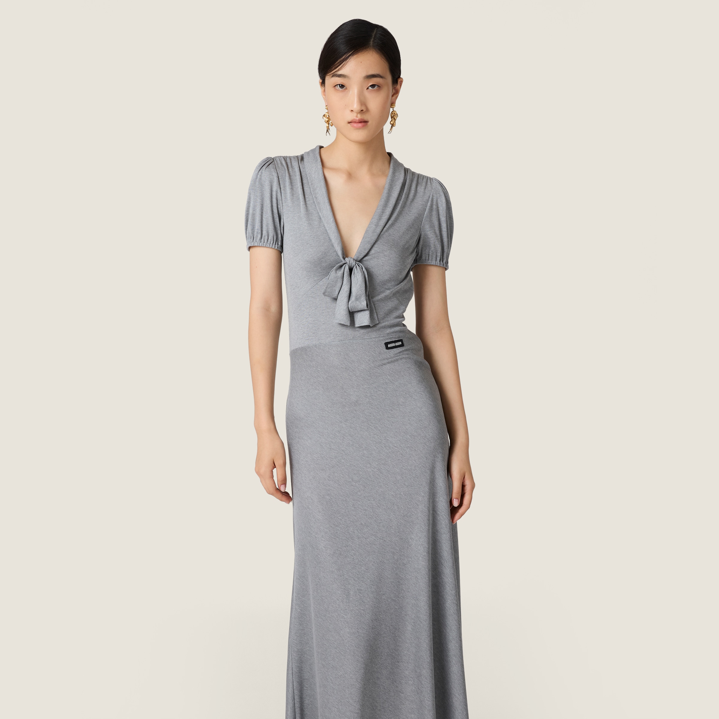 NIGO MiuMiu Grey Silk Jersey Dress #nigo375483
