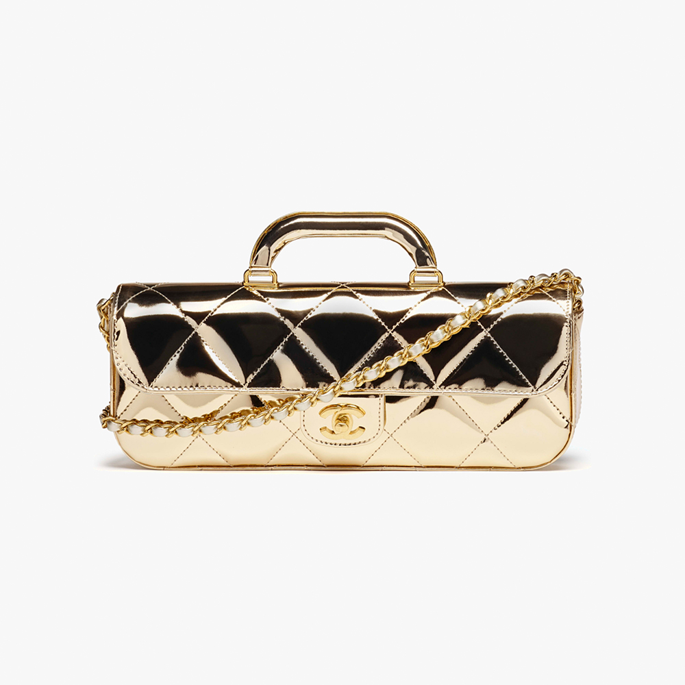 NIGO Chanel Large Flap Bag With Top Handle Metallic Mirror Calfskin #nigo375534