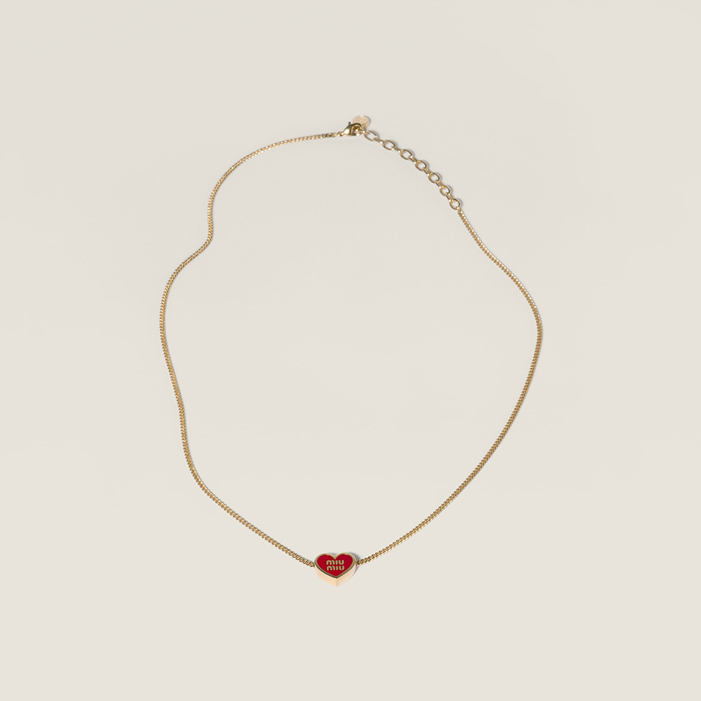NIGO MiuMiu Gold Red Metal Necklace #nigo375571