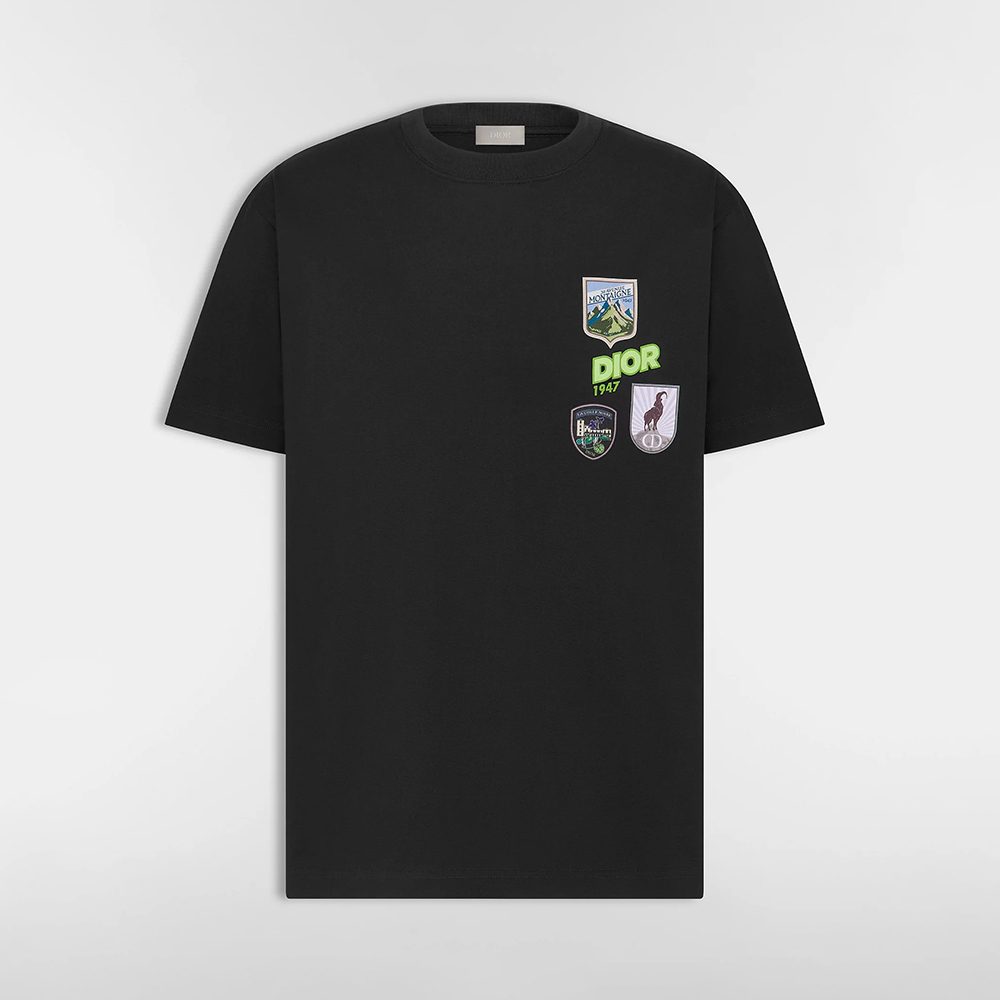 NIGO DIOR Dior Mountain T-Shirt Relaxed Fit Black Cotton Jersey #nigo375559