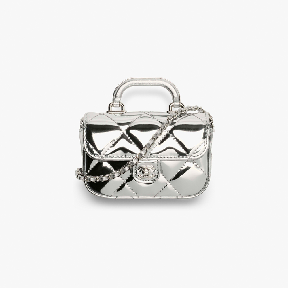 NIGO Chanel Small Clutch With Chain Mirror Calfskin Metal #nigo375531