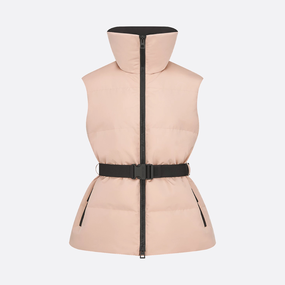 NIGO Dior DiorAlps Belted Puffer Vest Pink Quilted Technical Taffeta #nigo375703