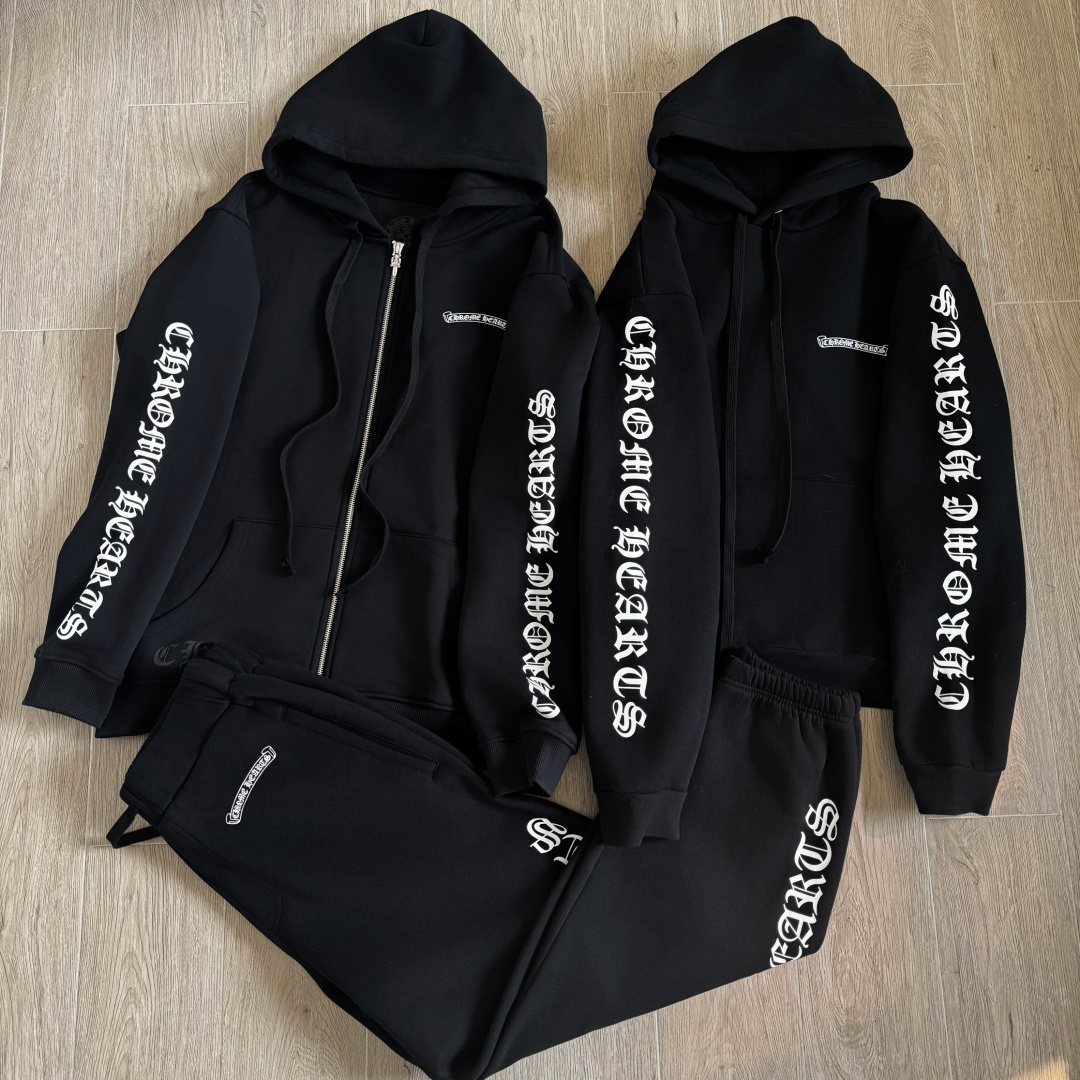 NIGO Chrome Hearts Sanskrit Letters on the Side Jacket Hooded Sweatshirt Pants #nigo375726