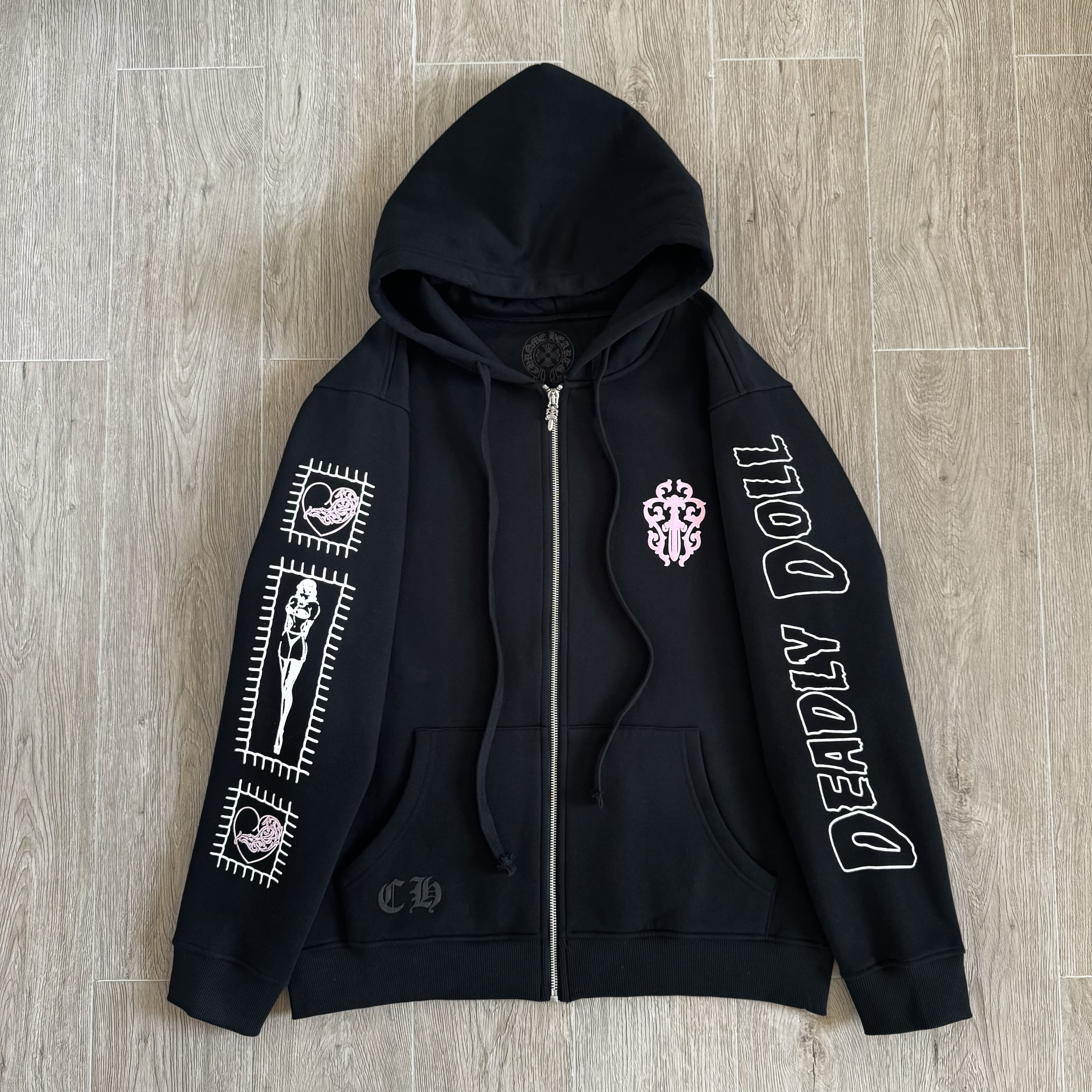 NIGO Chrome Hearts X Deadly Doll Cross Beauty Girl Black Sweatshirt Sweatpants #nigo375716 - 2