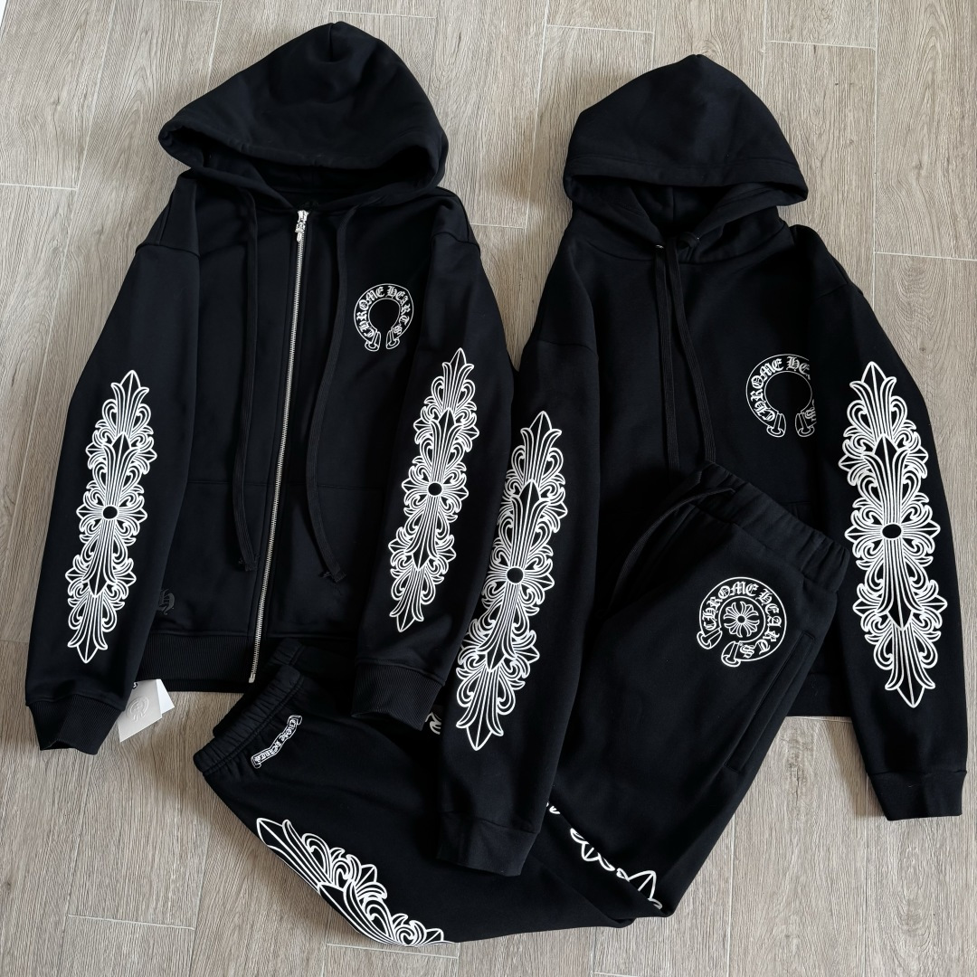 NIGO Chrome Hearts Side Floral Leg Pattern Hooded Sweatshirt Pants #nigo375724