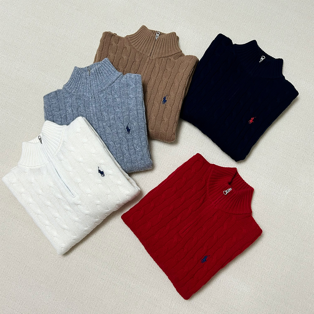 NIGO Ralph Lauren Cable-Knit Cotton Quarter Zip Jumper Women #nigo375944