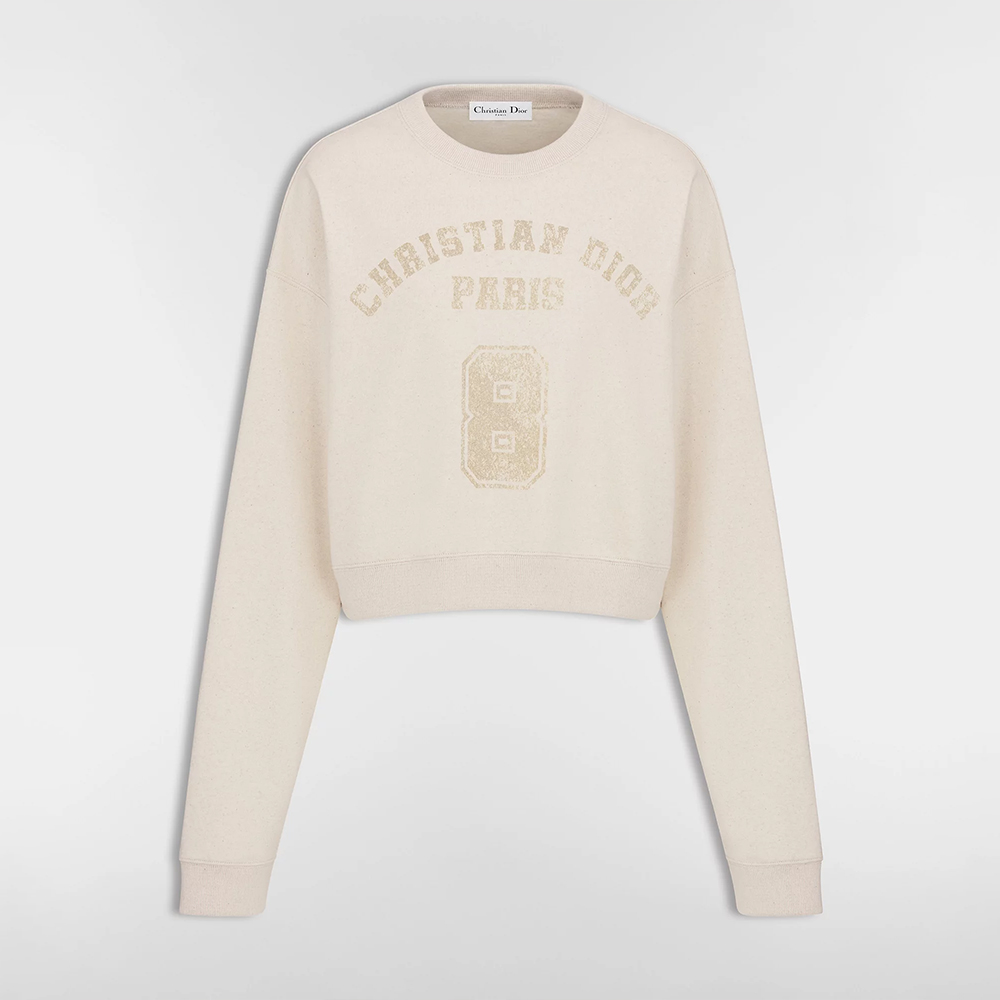 NIGO DIOR Cropped Sweatshirt Beige Cotton Jersey #nigo376144 - 2