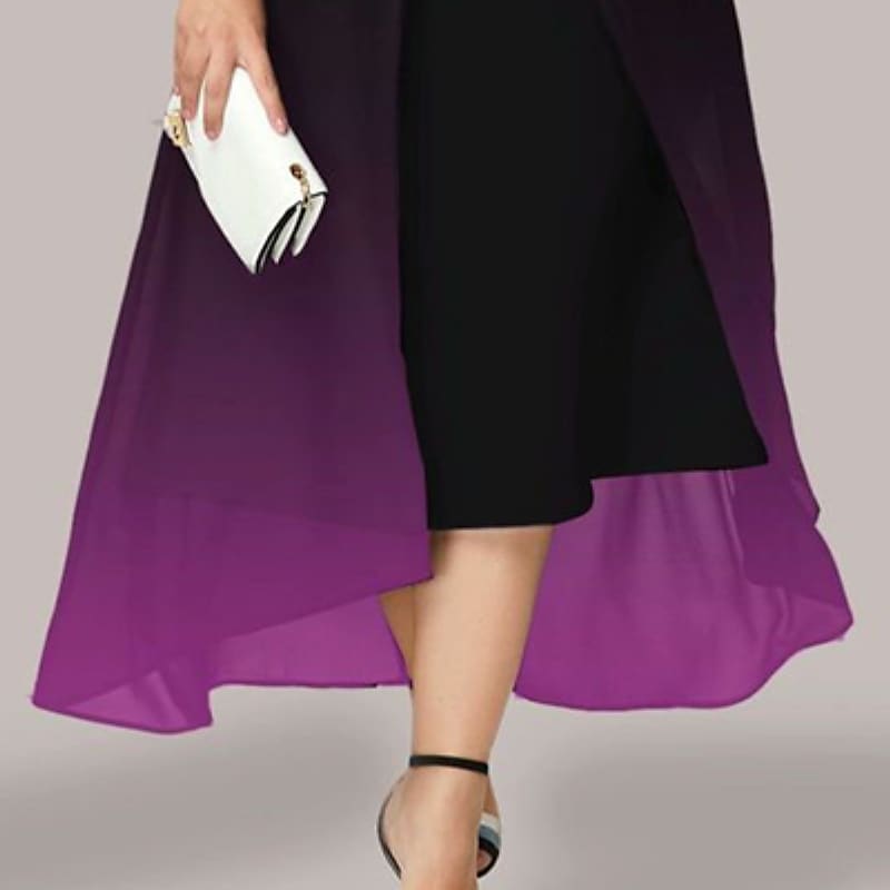 Women's Plus Size A Line Dress Color Gradient