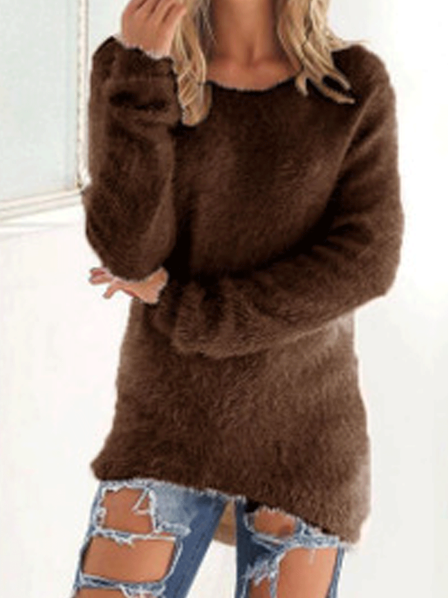 Solid Color Long Sleeve Sweater