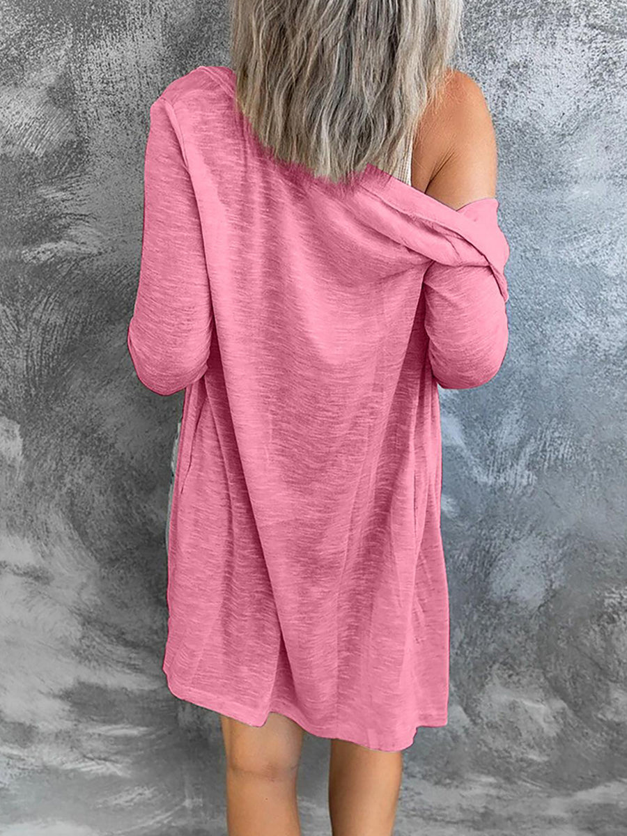 Women's Solid Button Long Sleeve CardiganTops