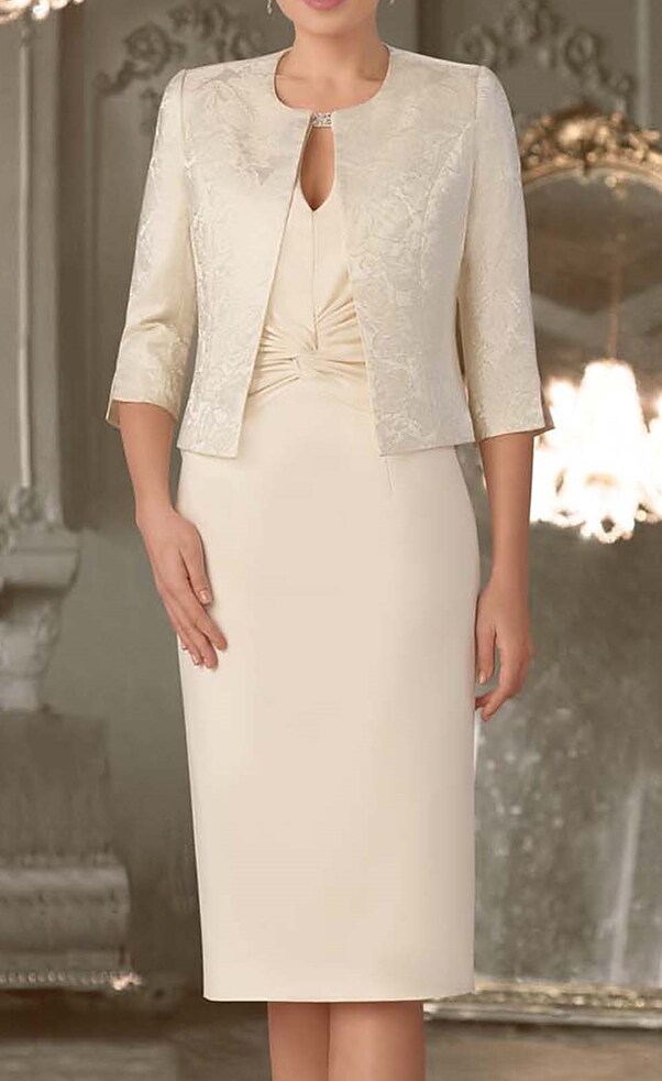 Women's Dress Set 3/4 Length Sleeve Pure Color Patchwork Two Piece Dress