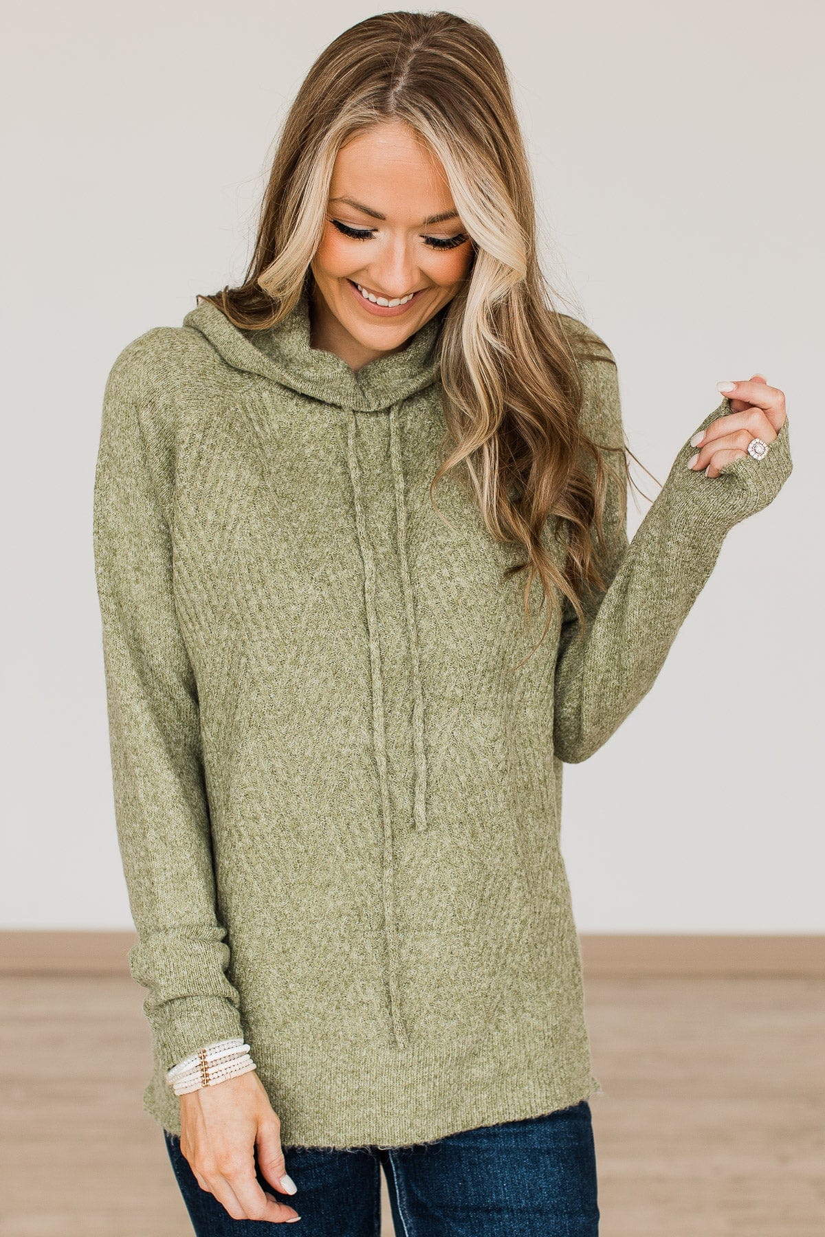 Make Today Great Hooded Sweater- Olive