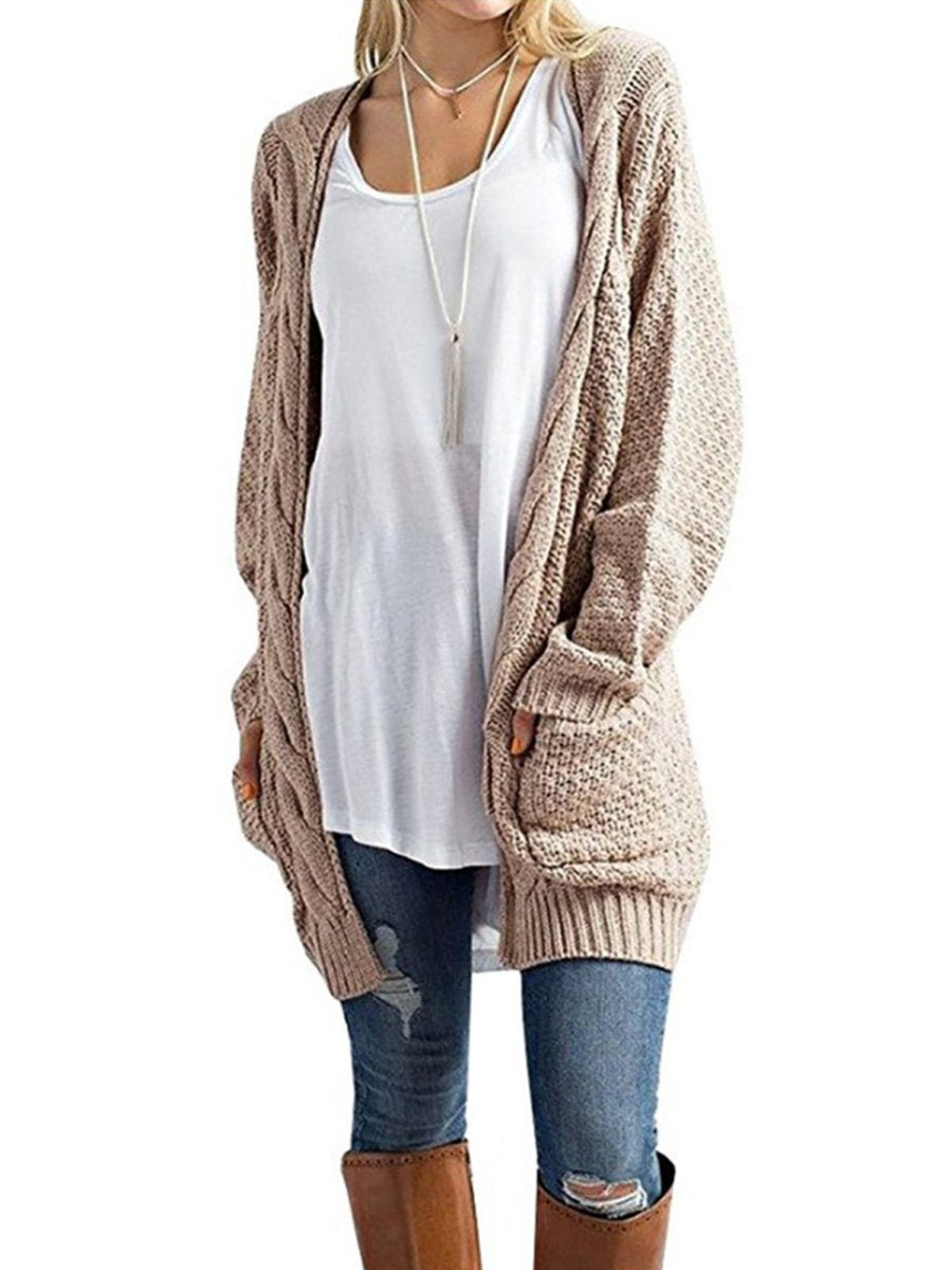 Solid Color Knitting Sweater Cardigan