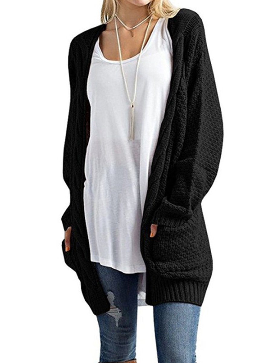 Solid Color Knitting Sweater Cardigan