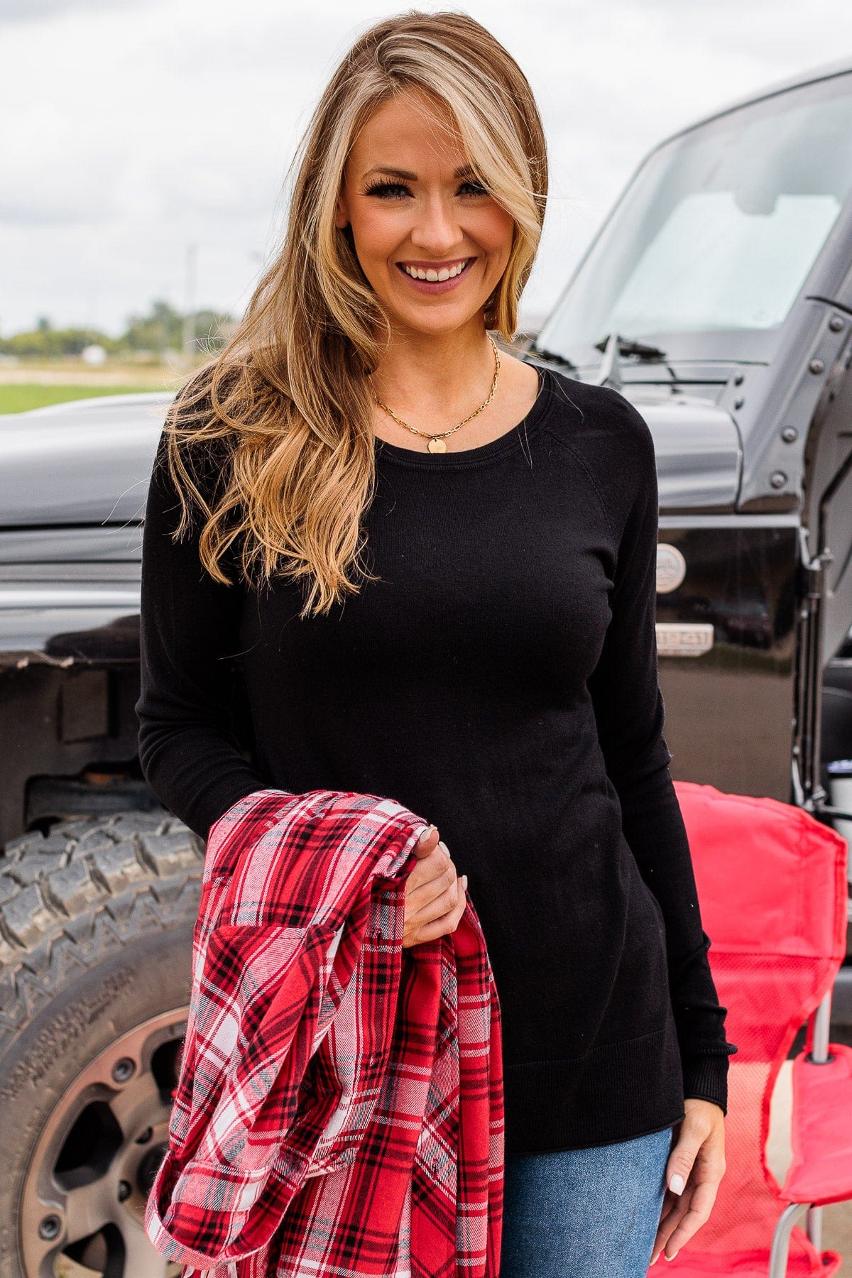 Keep Me Warm Knit Sweater- Black