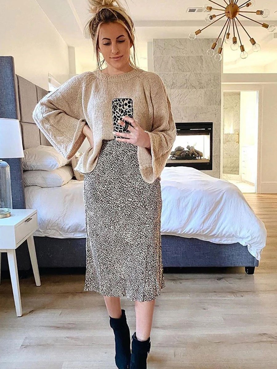 Loose Solid Color Knitted Sweater