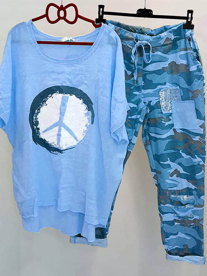 Women's loose and casual two piece suit