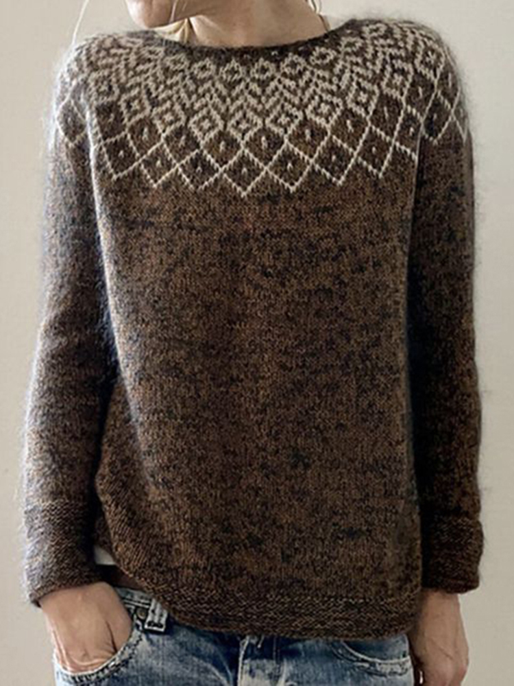 Fairman Island Vintage Geometric Jacquard Sweater