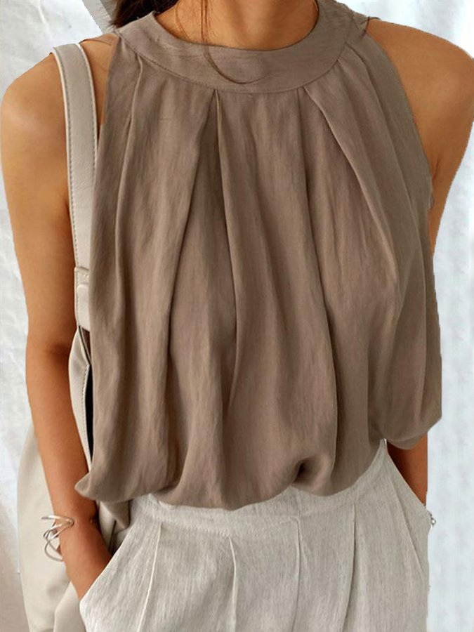 Women's Casual Elegant Halter Neck Sleeveless Shirt