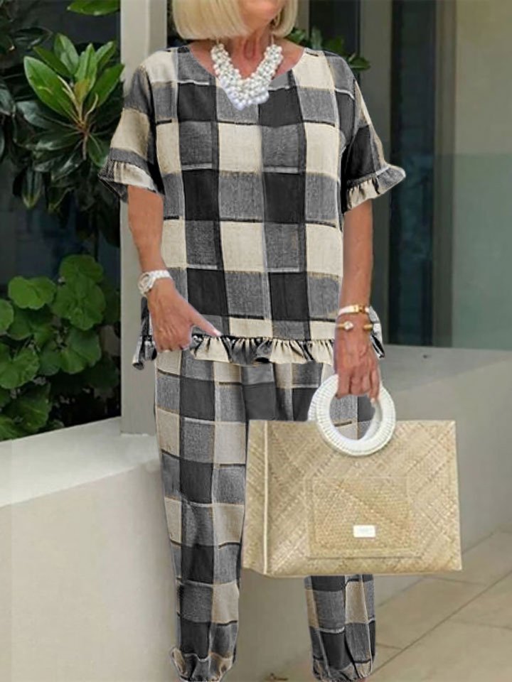 Women's Print Casual Loose Suit