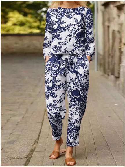 Printed Two-Piece Suit Suit for Women