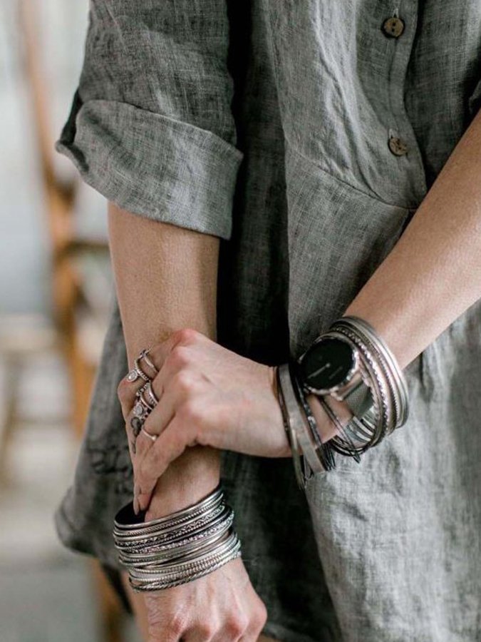 Ladies Cotton Linen Retro Fashion Shirt