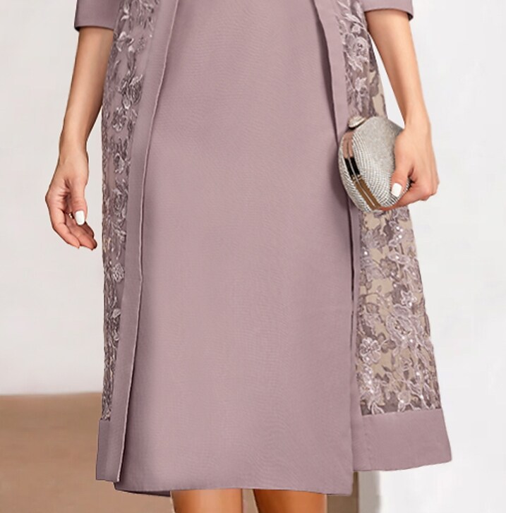 Women's Two Piece Knee Length Dress Set