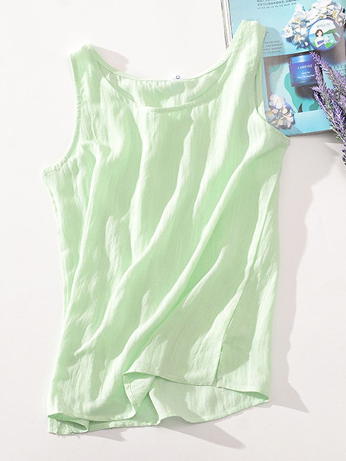 Women's Casual Solid Color Cotton Tank Top