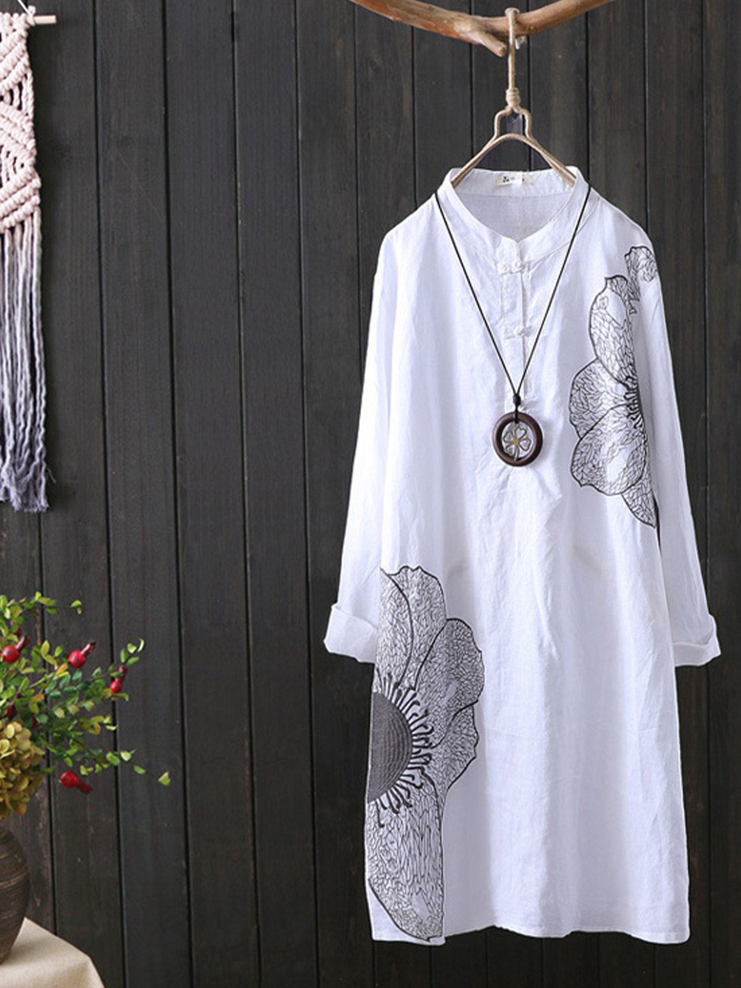 Women's Loose Casual Cotton Linen Dress