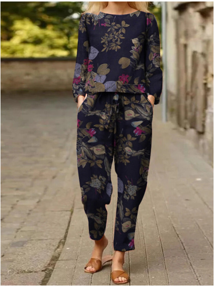 Printed Two-Piece Suit Suit for Women