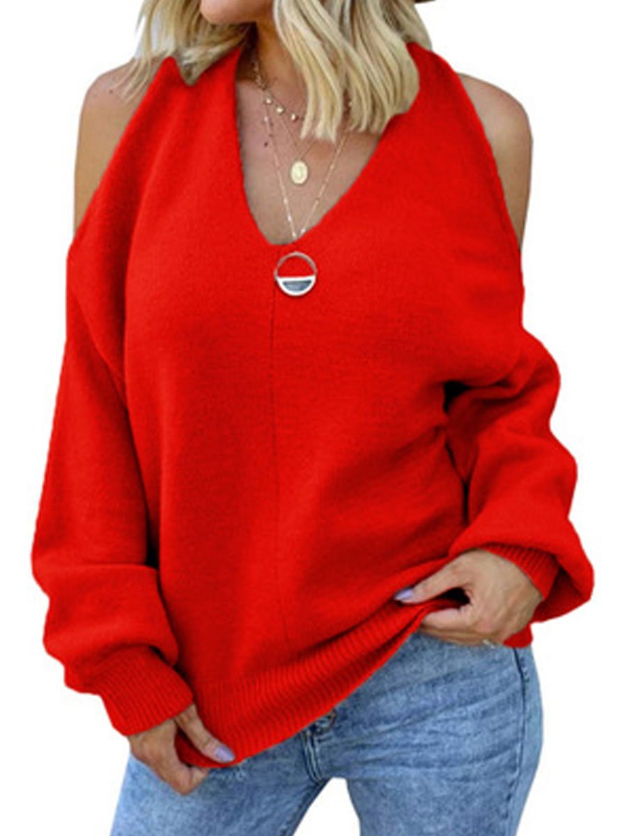 Sexy Cross Wrap Chest Open Back Sweater