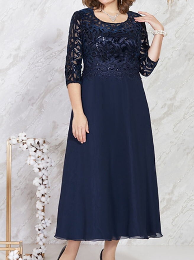 Women's Plus Size A Line Dress Midi Dress