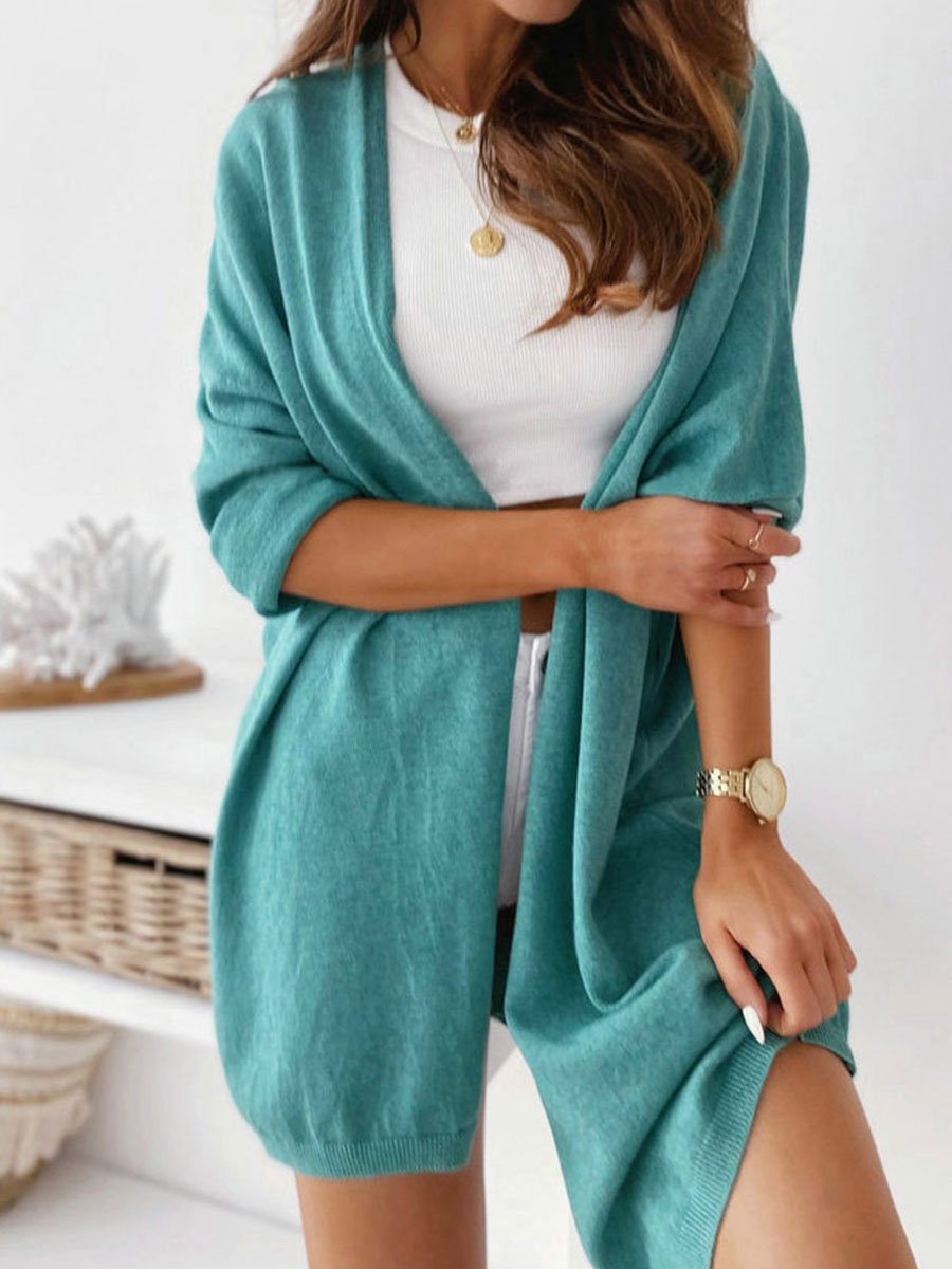 Solid color sweater cardigan
