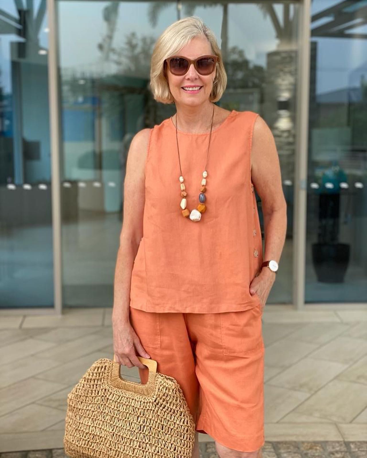 Solid Color Vest Shorts Set Women