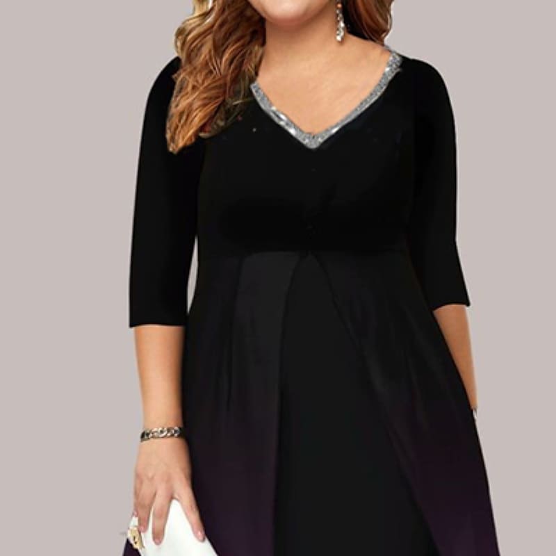 Women's Plus Size A Line Dress Color Gradient