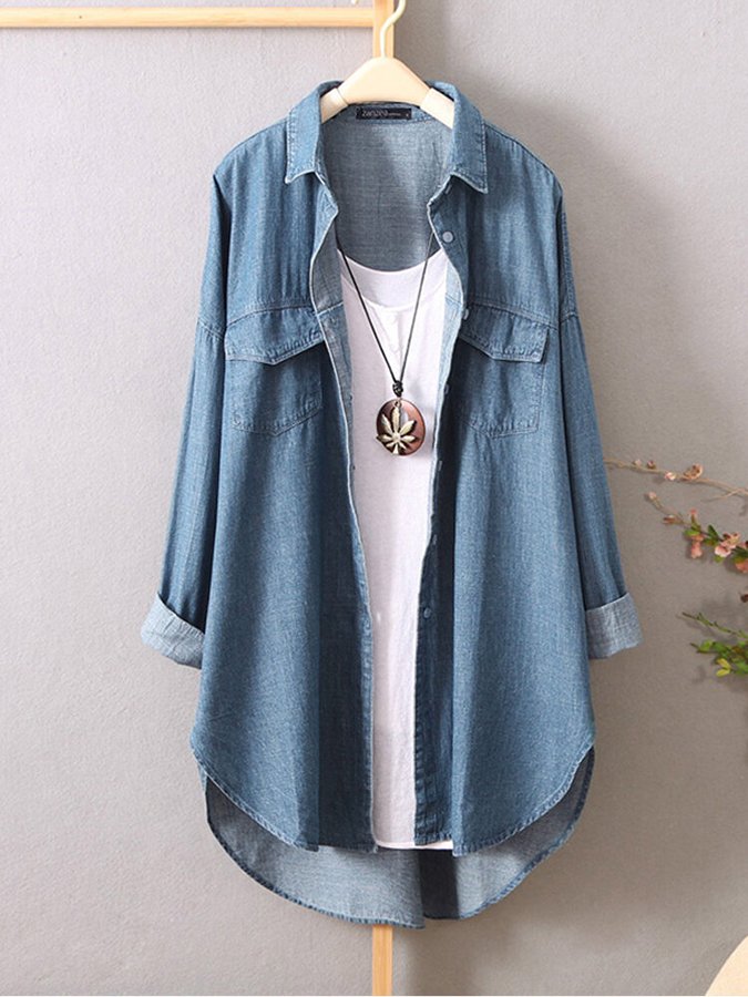 women's denim casual shirt