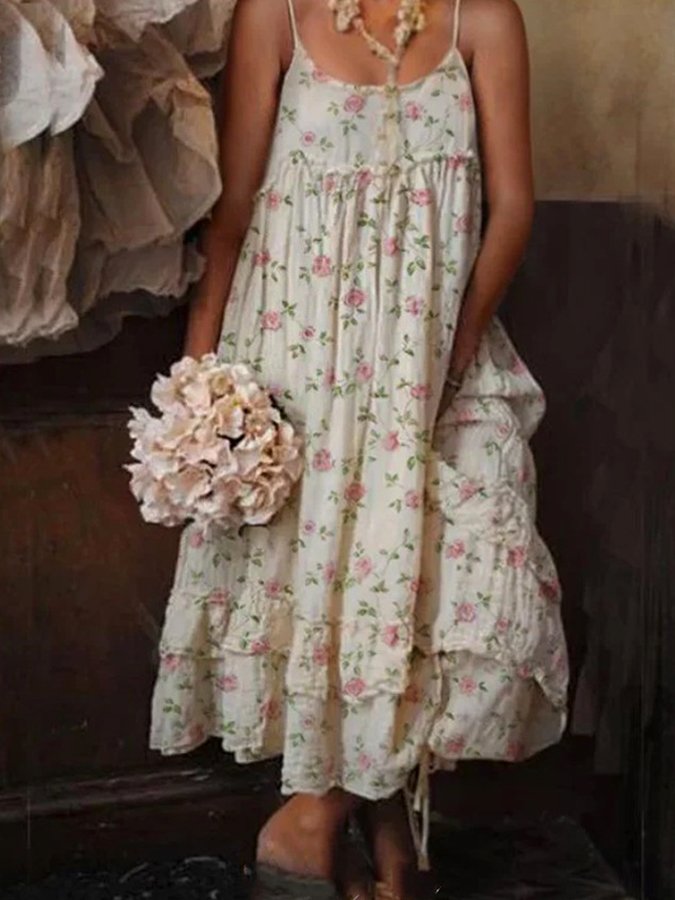 Women's Court Style Floral Sling Dress
